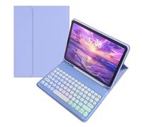 kaidisen Custodia per tastiera retroilluminata arcobaleno per iPad Air 11" M3 2025/M2 2024, Air 5a/4a generazione 11", retroilluminazione in 7 colori, retro rotondo, tastiera rimovibile, colore