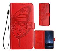 KAIDON Custodia protettiva in pelle PU per TCL 605 - modello PT02-1 (rosso)
