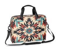 Kaifanee Borsa a tracolla per laptop da 40,6 cm, per laptop o tablet, etnica vibrante, vintage, simmetrica, culturale, colorata, borsa da lavoro, borsa da lavoro, regalo per uomini e donne
