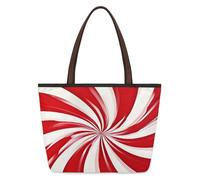 Kaifanee Borsa da donna in tela grande capacità borsa pieghevole | Borsa a tracolla riutilizzabile astratta rossa con vortice per lavoro quotidiano casual borsa tote