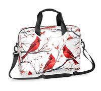 Kaifanee Borsa per computer portatile da 40,6 cm, borsa a tracolla per laptop o tablet, con uccellino rosso cardinale tra i rami, borsa da lavoro per uomini e donne