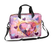 Kaifanee Borsa per computer portatile da 40,6 cm, borsa a tracolla per laptop o tablet, pittura a olio a forma di cuore, borsa da lavoro, regalo per uomini e donne