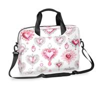 Kaifanee Borsa per computer portatile da 40,6 cm, borsa a tracolla per laptop o tablet, rosa a forma di cuore a forma di cuore, borsa da lavoro per uomini e donne