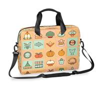 Kaifanee Borsa per laptop da 40,6 cm, borsa a tracolla per laptop o tablet, graziosa borsa a tracolla arancione con elementi a griglia, regalo per uomini e donne