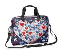 Kaifanee Borsa per laptop da 40,6 cm, borsa a tracolla per laptop o tablet, per il giorno dell'indipendenza, acquerello, amore, cuore, borsa da lavoro, borsa da lavoro, regalo per uomini e donne