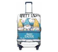 Kaifanee Copertura elastica da viaggio per valigia, con scritta "Happy Easter Day Spring Floral Eggs Suitcase Baggage Cover" antigraffio per bagagli da 58 a 66 cm, Gnomi pasquali-2, L(27"-30"