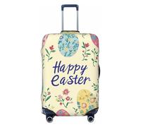 Kaifanee Copertura elastica da viaggio per valigia, con scritta "Happy Easter Day Spring Floral Eggs Suitcase Baggage Cover" antigraffio per bagagli da 58 a 66 cm, Giorno di Pasqua, L(27"-30"
