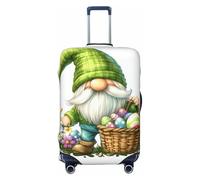 Kaifanee Copertura elastica da viaggio per valigia, con scritta "Happy Easter Day Spring Floral Eggs Suitcase Baggage Cover" antigraffio per bagagli da 58 a 66 cm, Gnomo carino, L(27"-30" Suitcase)