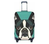 Kaifanee Copertura elastica da viaggio per valigia, protezione per valigia, motivo Boston Terrier, con cane in stile cartone animato, per animali domestici, antigraffio, adatta per bagagli da 68 a 76