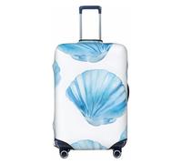 Kaifanee Copertura elastica per bagagli da viaggio, protezione per valigia, blu cielo con mongolfiera, copertura antigraffio per bagagli da 31-32 pollici, Stile mare conchiglia blu, M(23"-26"