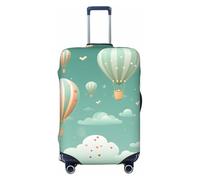 Kaifanee Copertura elastica per bagagli da viaggio, protezione per valigia, blu cielo con mongolfiera, copertura antigraffio per bagagli da 31-32 pollici, Mongolfiera cielo blu, M(23"-26" Suitcase)
