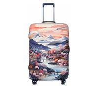 Kaifanee Copertura elastica per bagagli da viaggio, protezione per valigia, città e statua della libertà, antigraffio, adatta per bagagli da 45 a 81 cm, Casa Ponte Luna, XL(31"-32" Suitcase)