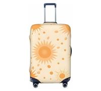 Kaifanee Copertura elastica per bagagli da viaggio, protezione per valigia, città e statua della libertà, antigraffio, adatta per bagagli da 45 a 81 cm, Sole dei cartoni animati, L(27"-30" Suitcase)