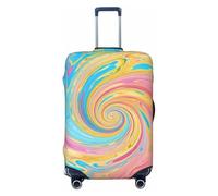 Kaifanee Copertura elastica per bagagli da viaggio, protezione per valigia, città e statua della libertà, antigraffio, adatta per bagagli da 45 a 81 cm, Vortice di cellophane, XL(31"-32" Suitcase)