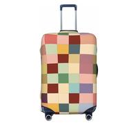 Kaifanee Copertura elastica per bagagli da viaggio, protezione per valigia, città e statua della libertà, antigraffio, adatta per bagagli da 45 a 81 cm, Vari colori a scacchi, S(18"-22" Suitcase)