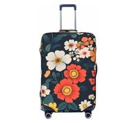 Kaifanee Copertura elastica per bagagli da viaggio, protezione per valigia, con fiamme solari stilizzate, antigraffio, adatta per bagagli da 58 a 66 cm, Fiori primaverili colorati, L(27"-30" Suitcase)
