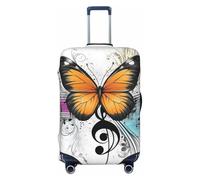Kaifanee Copertura elastica per bagagli da viaggio, protezione per valigia, con frammenti floreali gialli, antigraffio, adatta per bagagli da 68 a 76 cm, Farfalla gialla, S(18"-22" Suitcase)
