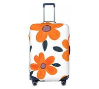 Kaifanee Copertura elastica per bagagli da viaggio, protezione per valigia, con grazioso elefantino sotto l'ombrello, copertura antigraffio per bagagli da 31-32 pollici, Fiori Arancione Cartoon,