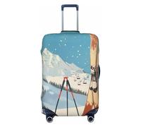 Kaifanee Copertura elastica per bagagli da viaggio, protezione per valigia, fette di pane, copertura antigraffio per bagagli da 45,7 a 81,7 cm, Sci Snow Mountain, L(27"-30" Suitcase)