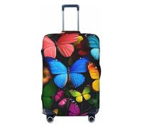Kaifanee Copertura elastica per bagagli da viaggio, protezione per valigia, Independence Day Fireworks Valigia, antigraffio, adatta per bagagli da 45 a 81 cm, Farfalle colorate., L(27"-30" Suitcase)