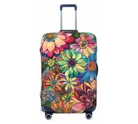 Kaifanee Copertura elastica per bagagli da viaggio, protezione per valigia, Independence Day Fireworks Valigia, antigraffio, adatta per bagagli da 45 a 81 cm, Fiori brillanti., XL(31"-32" Suitcase)