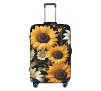 Kaifanee Copertura elastica per bagagli da viaggio, protezione per valigia, motivo floreale astratto, antigraffio, adatta per bagagli da 45,7 a 55,7 cm, Girasoli Margherite Farfalle, M(23"-26"