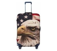 Kaifanee Copertura elastica per bagagli da viaggio, protezione per valigia, Surreal Sky con soffici nuvole Dreamy, copertura antigraffio per bagagli da 68-76 cm, Bandiera americana con aquila calva,