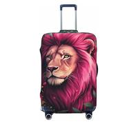 Kaifanee Copertura elastica per bagagli da viaggio, protezione per valigia, vintage, rosa, rosa, vecchio, giornale, valigia, copertura antigraffio adatta per bagagli da 45,7 a 55,7 cm, Rosa Leone Rosa