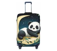 Kaifanee Copertura elastica per valigie da viaggio, vivace e carina, con frutta e pesca, antigraffio, adatta per bagagli da 68 a 76 cm, Simpatico Panda Luna, S(18"-22" Suitcase)