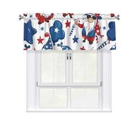 Kaifanee Mantovana corta a 1 pannello, 137 x 45 cm, gnomo dio benedica gli Stati Uniti Patriottico Giorno della Memoria Mantovana Tende per Cucina Bagno Lavanderia
