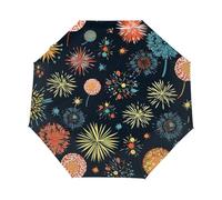 Kaifanee Ombrello pieghevole con apertura automatica e chiusura, per festeggiare le vacanze con fuochi d'artificio colorati, resistente ai raggi UV, automatico, portatile, leggero, per adulti e