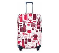 Kaifanee Render Dreamcatche - Copertura elastica per valigia, con rose rosa e oro, antigraffio, adatta per bagagli da 68 a 76 cm, Bicchieri per amanti del vino rosso, L(27"-30" Suitcase)