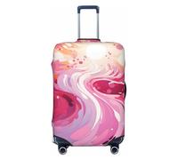 Kaifanee Sunny Day - Copertura elastica per bagagli da viaggio, con conchiglie, antigraffio, adatta per bagagli da 68 a 76 cm, Astratto inchiostro rosa sole, M(23"-26" Suitcase)