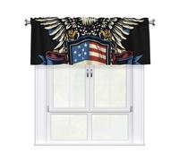 Kaifanee Tenda corta mantovana a 1 pannello, 137 x 45 cm, stampa artistica con aquila calva americana, mantovana per cucina, bagno, lavanderia