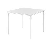KAIHAOWIN Tavolo Pieghevole 80 x 80 cm, Tavolo da Gioco Quadrato per 4 Persone, Tavolo da Giardino Pieghevole Uso Versatile Interno ed Esterno, Bianco