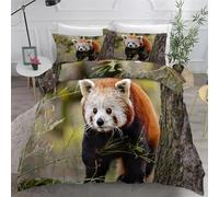 KaiHeBeding Copripiumino Singolo 150x200 cm, Piccolo Panda Microfibra Copripiumino, Morbido ed Ipoallergenico Copripiumini，Bedding con 2 Federe 50x80 cm Animali Selvatici
