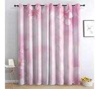 KaiHeBeding Tende per Interni Fiore rosa, L140 x A220cm 2 Pezzi - Tende Oscuranti Sfumature ad acquerello, Finestre Camera da Letto Soggiorno, Arredamento Casa, con Occhielli