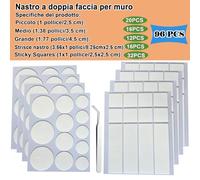 KAIHENG 96 nastri di montaggio, nastro biadesivo per parete, strisce per appendere quadri, quadrati di montaggio rimovibili, multiuso trasparente stucco adesivo per, decorazione, artigianato