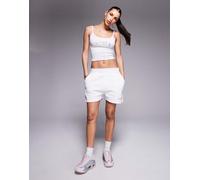 Kaiia - Pantaloncini della tuta grigio mélange in misto cotone con logo arcobaleno ricamato in coordinato 48