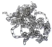KAIISSA Catena in acciaio inox resistente, saldata ad alta resistenza, per appendere recinzioni, camminare con la catena del cane, catena girevole, asciugatura della biancheria, 1.2 mm,8 m