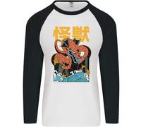 Kaiju Dragon King Ghidorah Giapponese Monster Uomo L/S Baseball T-Shirt