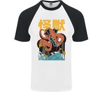 Kaiju Dragon King Ghidorah Giapponese Monster Uomo S/S Baseball T-Shirt