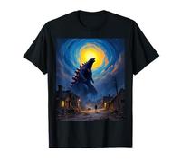 Kaiju Mostro Epica Furia Attraverso Città Opere d'Arte Maglietta