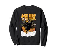 Kaiju, Vintage Style Cat Catzilla Anime Japanese Monster Felpa