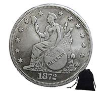 KaiKBax 1872 Liberty - Moneta da 1 dollaro in nichel americano, commemorativa statunitense, monetina con dollaro Morgan fior di conio per papà/amici