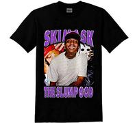 KAILANGQI Men's Ski Mask The Slump God Hip Hop Rap T Shirt Black XL