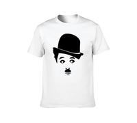 KAILANGQI T-shirt da uomo Charlie Chaplin Charlot Cinema Do not Bleach White, bianco, XL