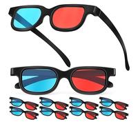 KAILIKETIY 10 Pezzi Occhiali 3d con Lenti Rosse e Blu per Cinema e Casa, Montatura Ultra Leggera in Abs+pe Compatibile con Schermi di Teatro