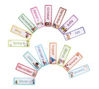KAILIKETIY 16 Pezzi Carte Flash Inglese Mesi e per Materiale Didattico per Asilo e Casa Schede Interattive Colorate per Apprendimento Linguistico e Decorazione Aula