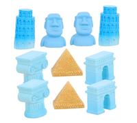 KAILIKETIY 1set Miniature Edifici Famosi Resina per Decorazioni di Micro Paesaggi Incluse Piramide Torre Pendente di Pisa Statua Moai e Colonna Romana Accessori per Acquari e Case delle